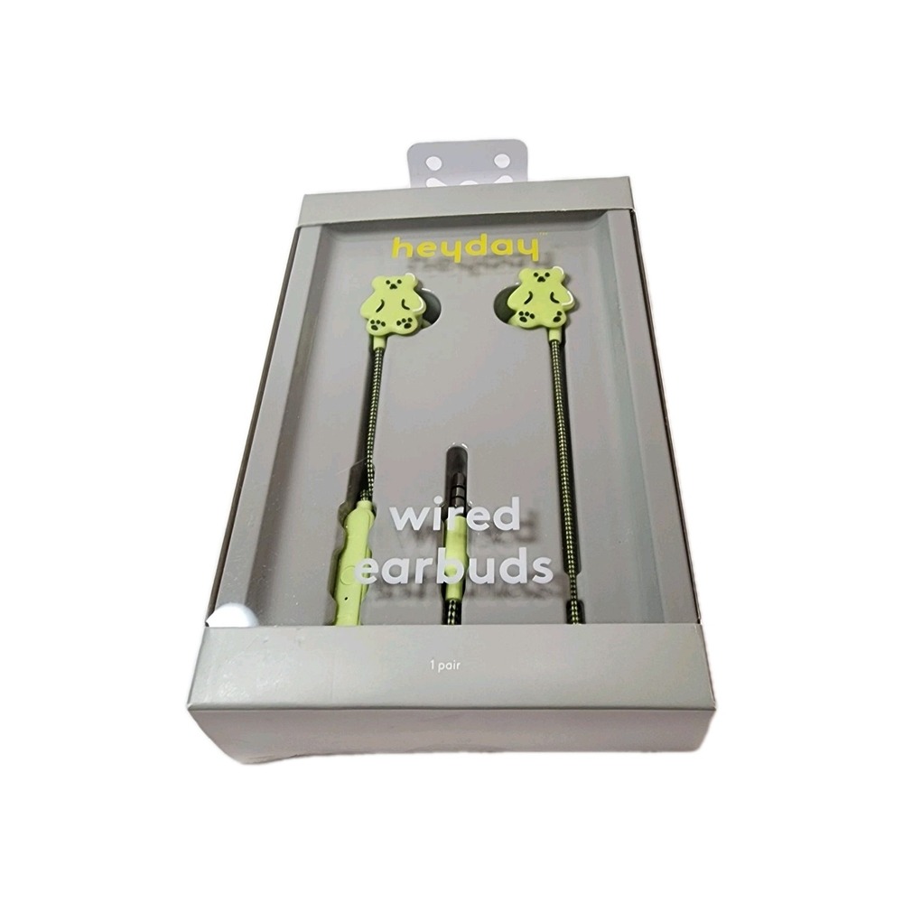 Wired Earbuds Green Bear Brand New In Box